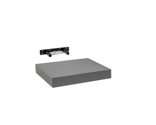 Moderná, samonosná polica, šedá v minimalistickom dizajne, dĺžka 23,5 x hĺbka 23,5 cm