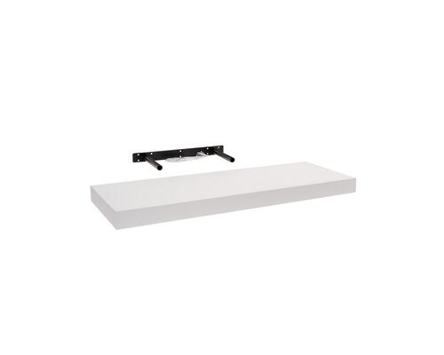 Moderná, samonosná polica, biela v minimalistickom dizajne, dĺžka 59,5 x hĺbka 23,5 cm