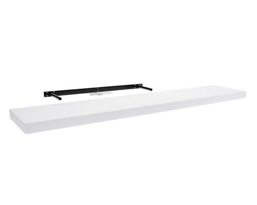Moderná, samonosná polica - biela v minimalistickom dizajne, dĺžka 118 x hĺbka 23,5 cm