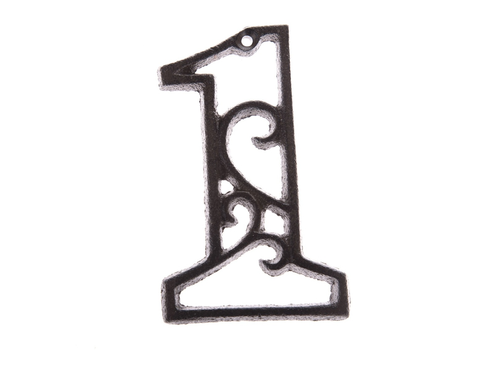 Dekorácie z liatiny, patinované hnedé číslo "1", 12 cm