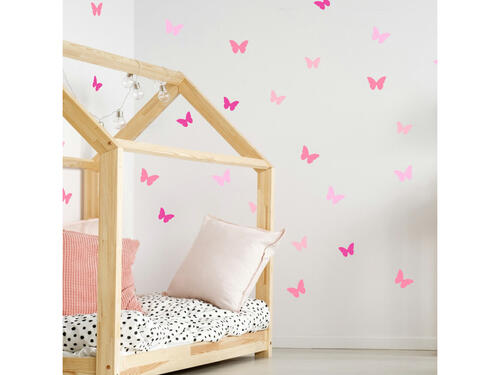 Nálepka pre dievča - Motýle v ružových odtieňoch, 30 x 90 cm