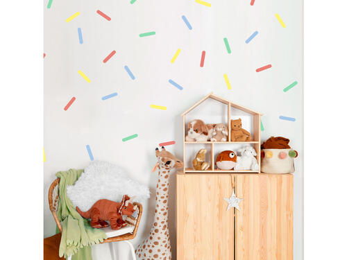 Textilné nálepky na stenu - Farebné konfety, 30 x 90 cm