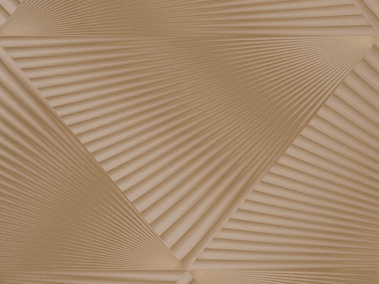 Luxusná tapeta v hnedozlatých tónoch s 3D geometrickým vzorom s kovovým efektom, ER-602173