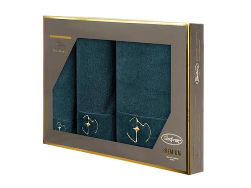 Elegantná sada 3 uterákov Eva Minge modrozelená, ideálne ako darček, 550 g/m2