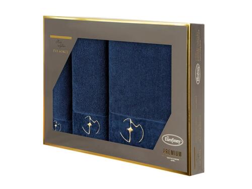 Elegantná sada 3 uterákov Eva Minge kráľovská modrá, ideálne ako darček, 550 g/m2