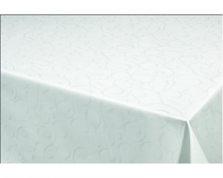PVC obrusy - Biely ornament - šírka 140 cm, návin 20 m